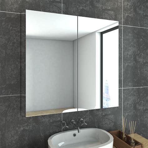 tall mirror cabinet stainless steel|wall mounted long mirror cabinet.